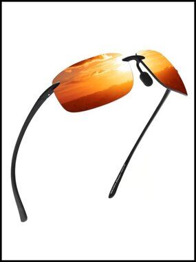 TR90 Rimless Polarized Sport Sunglasses for Driving Running Golf
